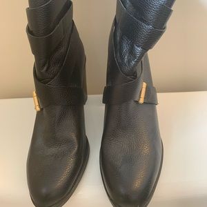 Black leather boot